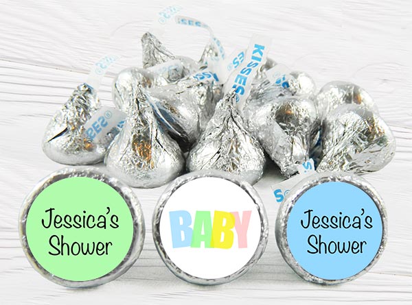 Boy or Girl Baby Shower Kiss Stickers