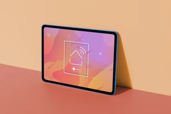 tablet with home wi-fi icon